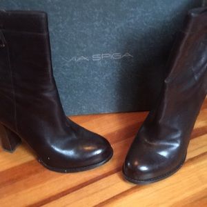 Via Spiga Chocolate brown leather ankle boots